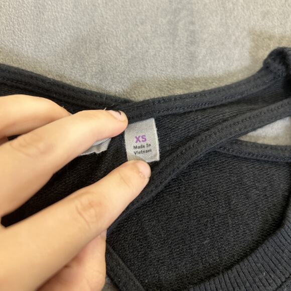 Athleta Pullover Sweater Women's X-Small Black Long Sleeve Criss Cross Open Back - Picture 3 of 7